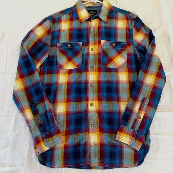American Eagle Seriously Soft Classic Fit Multicolor Button Down Size S - Picture 1 of 5
